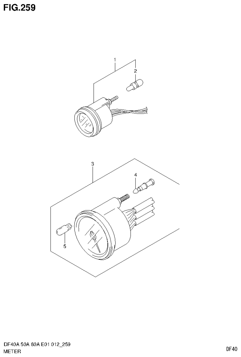 Suzuki DF40AST, DF50A, DF50ATH METER (DF40A E1) parts diagram